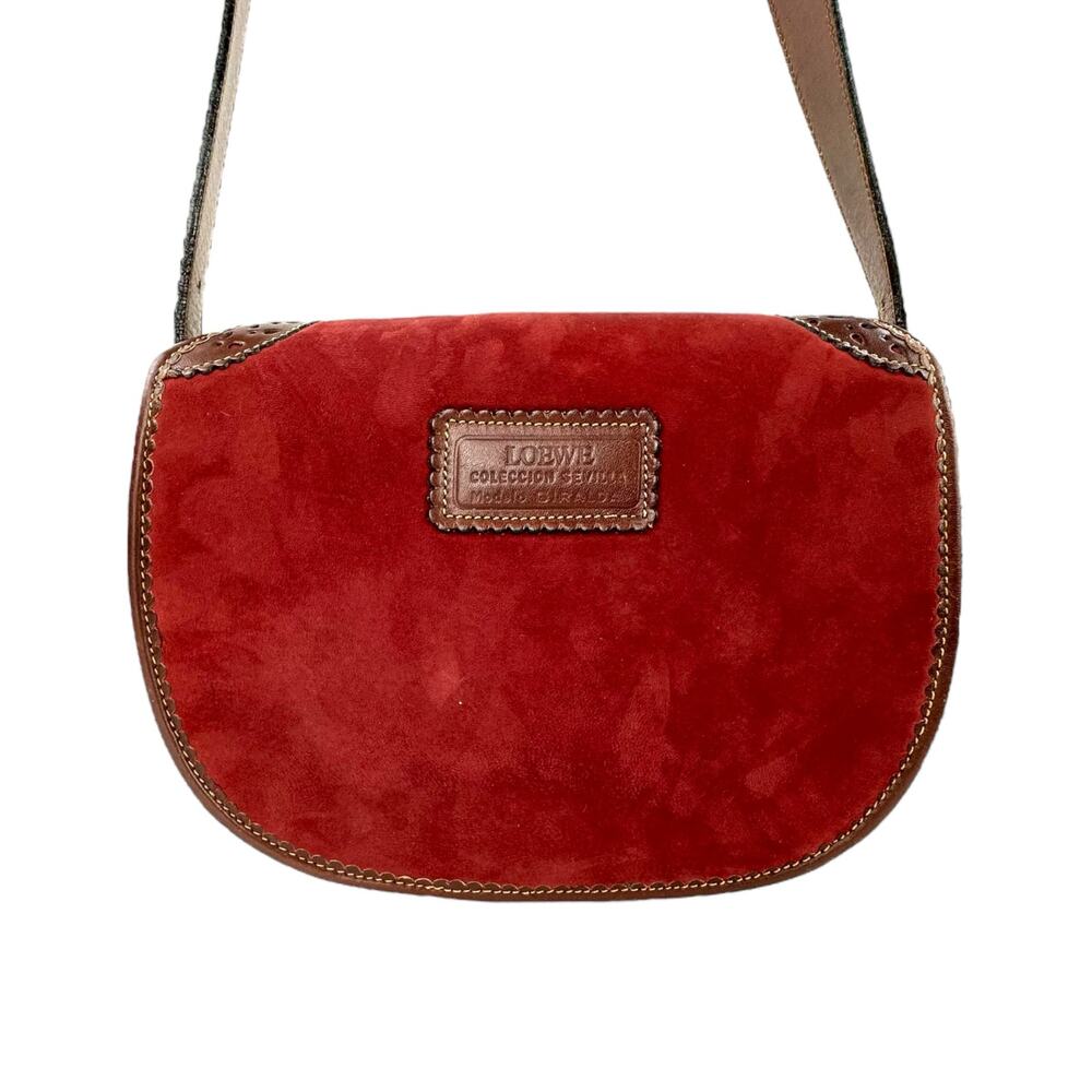 Loewe Vintage Anagram Sevilla Suede Leather Shoulder Bag - Picture 2 of 11